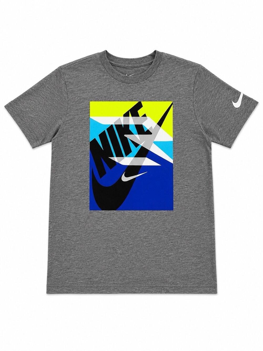 Nike Gray Graphic Logo Print T-Shirt Short Sleeve Crew Neck Size M